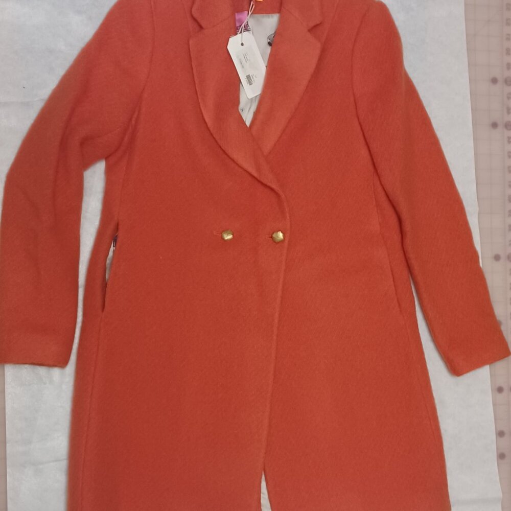 Vilagallo Abel Jacket - Orange Wool - Fall Coat Women's Size 6 (EU 40) - Picture 4 of 5